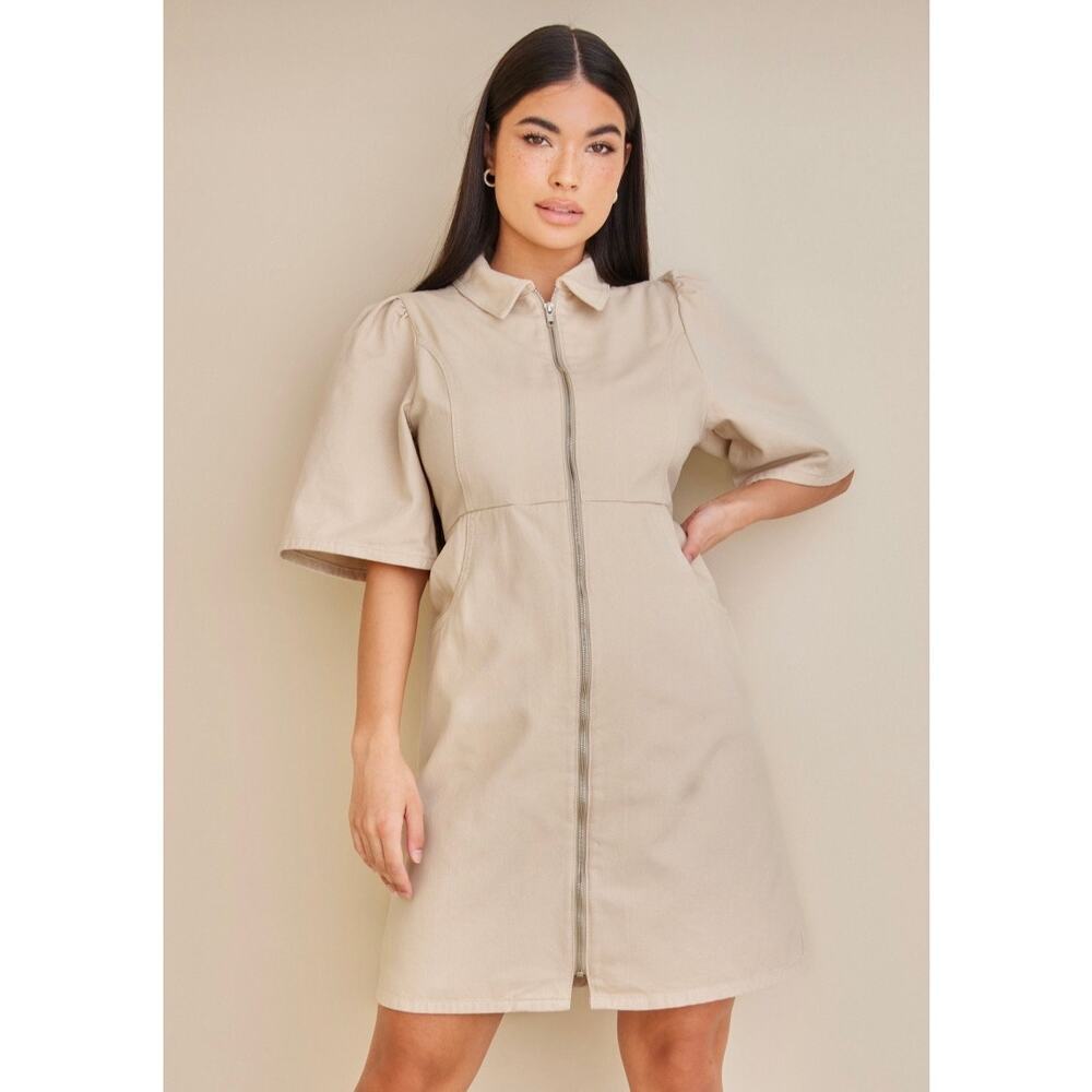 Beige Mini Dress